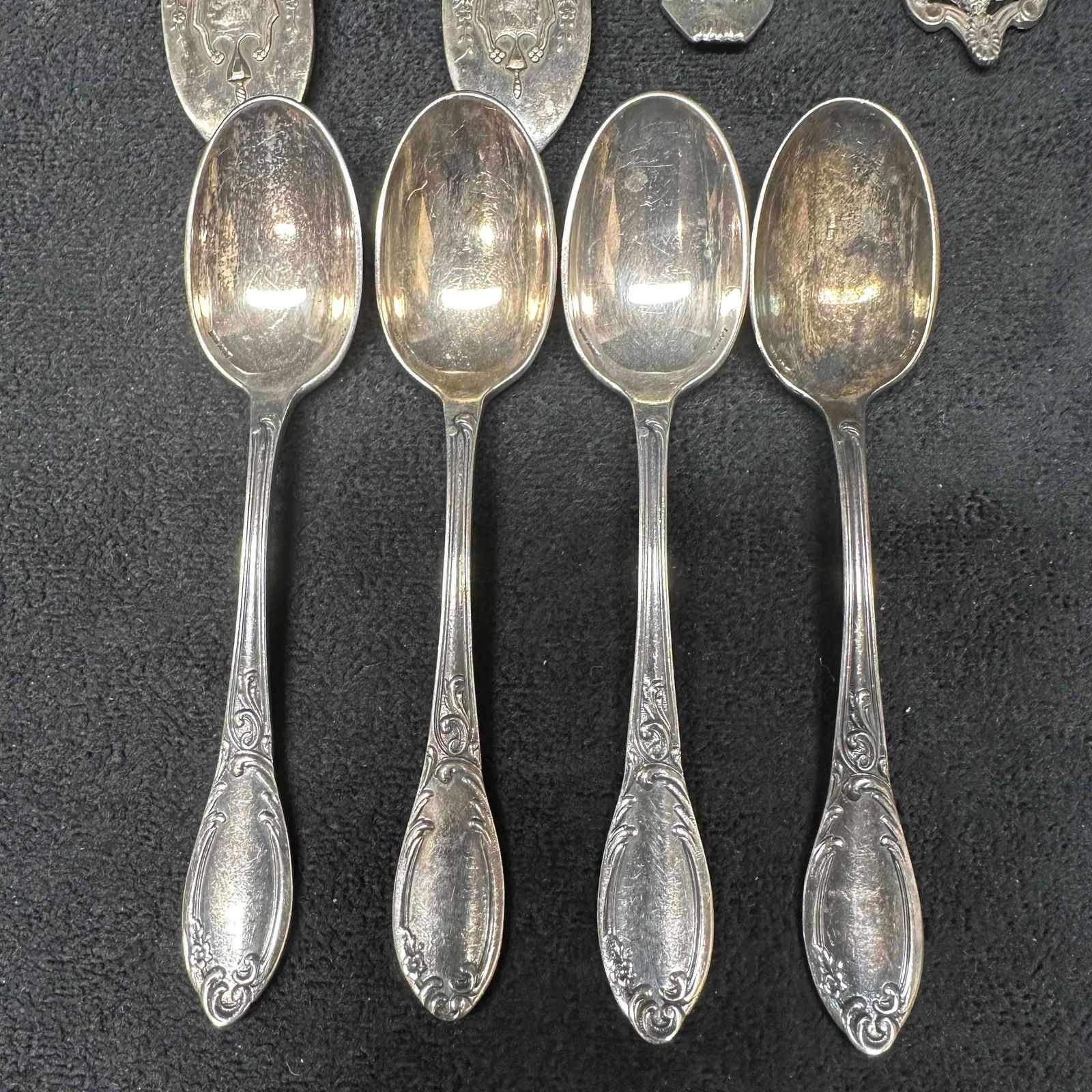 Sterling Silverware Spoon Set Eight Spoons 925 - 3