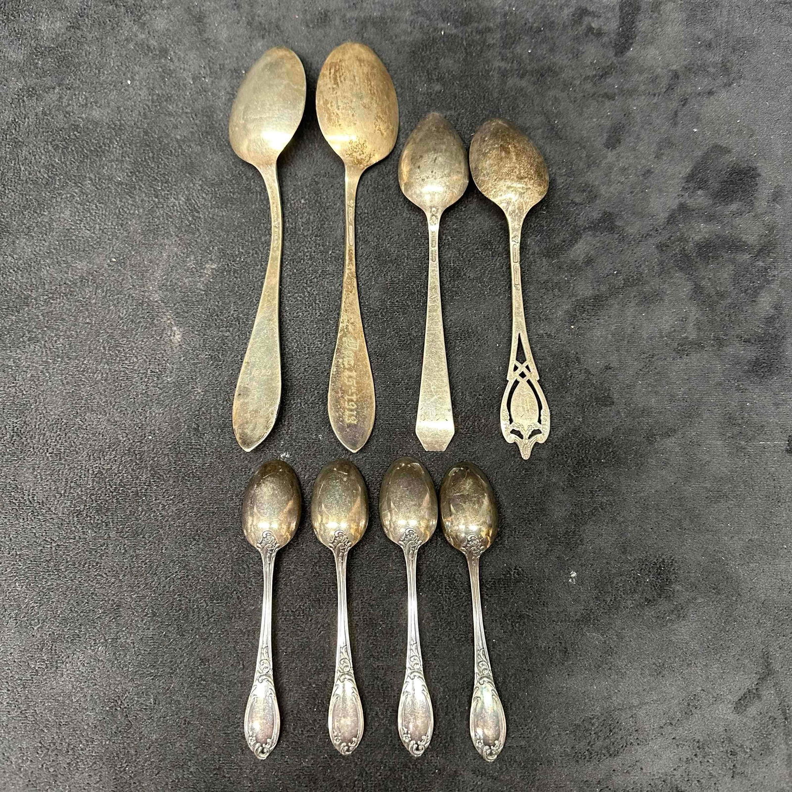 Sterling Silverware Spoon Set Eight Spoons 925 - 4