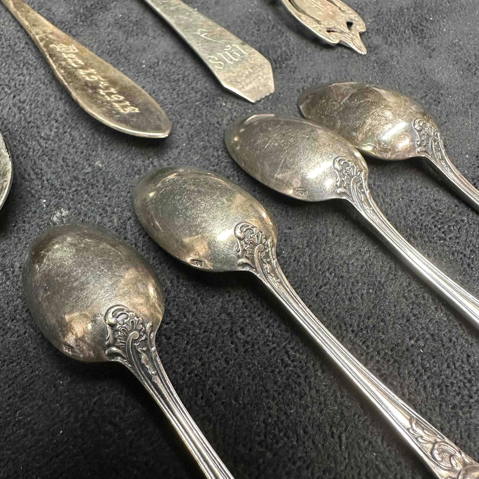 Sterling Silverware Spoon Set Eight Spoons 925 - 5