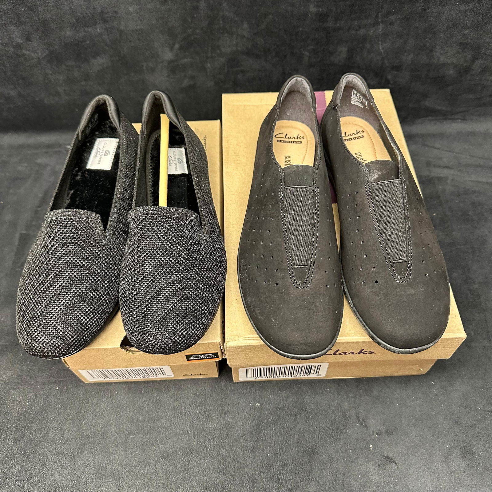 Clarks Collection Women's Comfort Shoes Lot of 2 Pairs Black Slip On Styles (1 of 9)