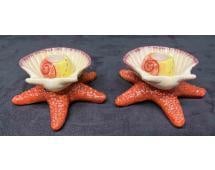 Fitz & Floyd Seashell Candlestick Holders - 2