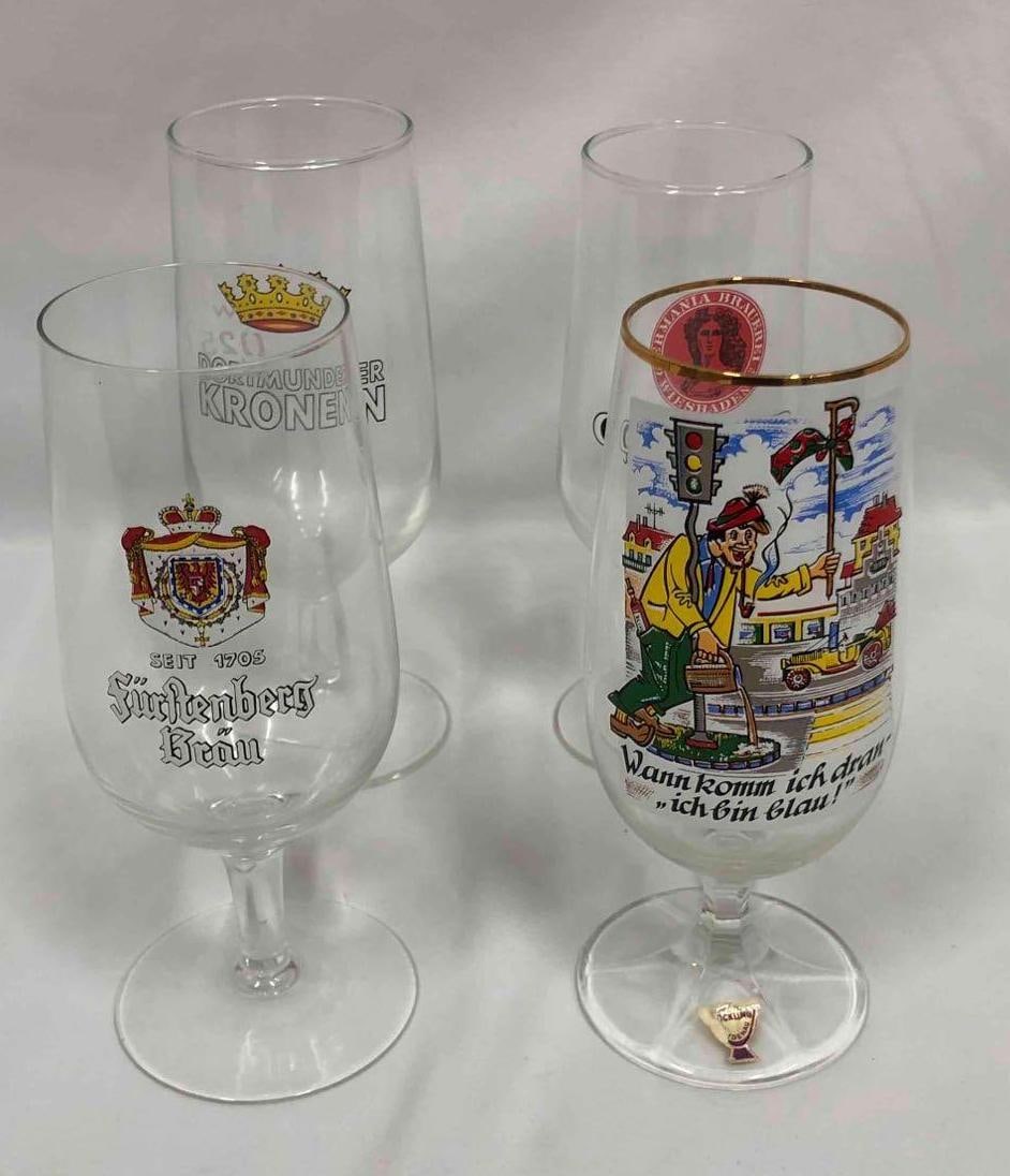 4 German Beer Glasses - 2
