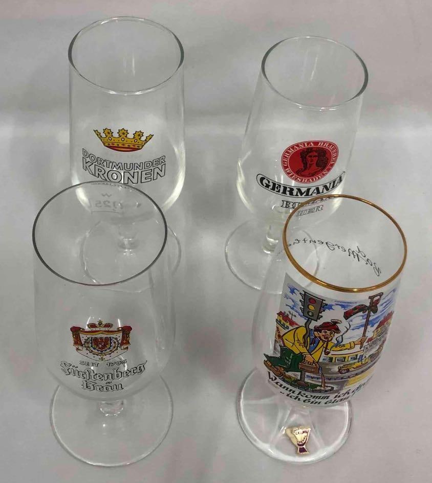 4 German Beer Glasses - 3