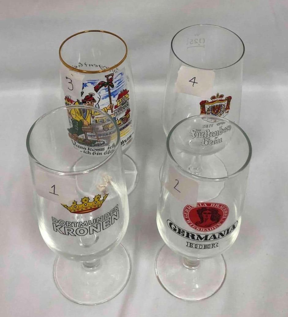 4 German Beer Glasses - 6