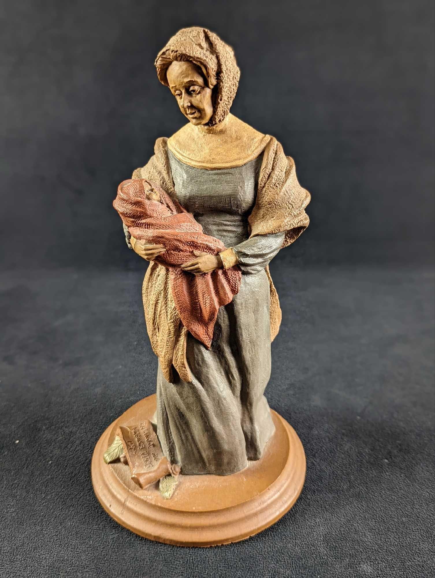 Retired Tom Clark's "Great People In History" Virginia Dare Figurine: Retired Tom Clark's "Great People In History" Virginia Dare Figurine. This was released in 1988. The figurine is approx 5 3/4" x 5 3/4" x 11 1/2" and it weighs 3.09lbs. 
