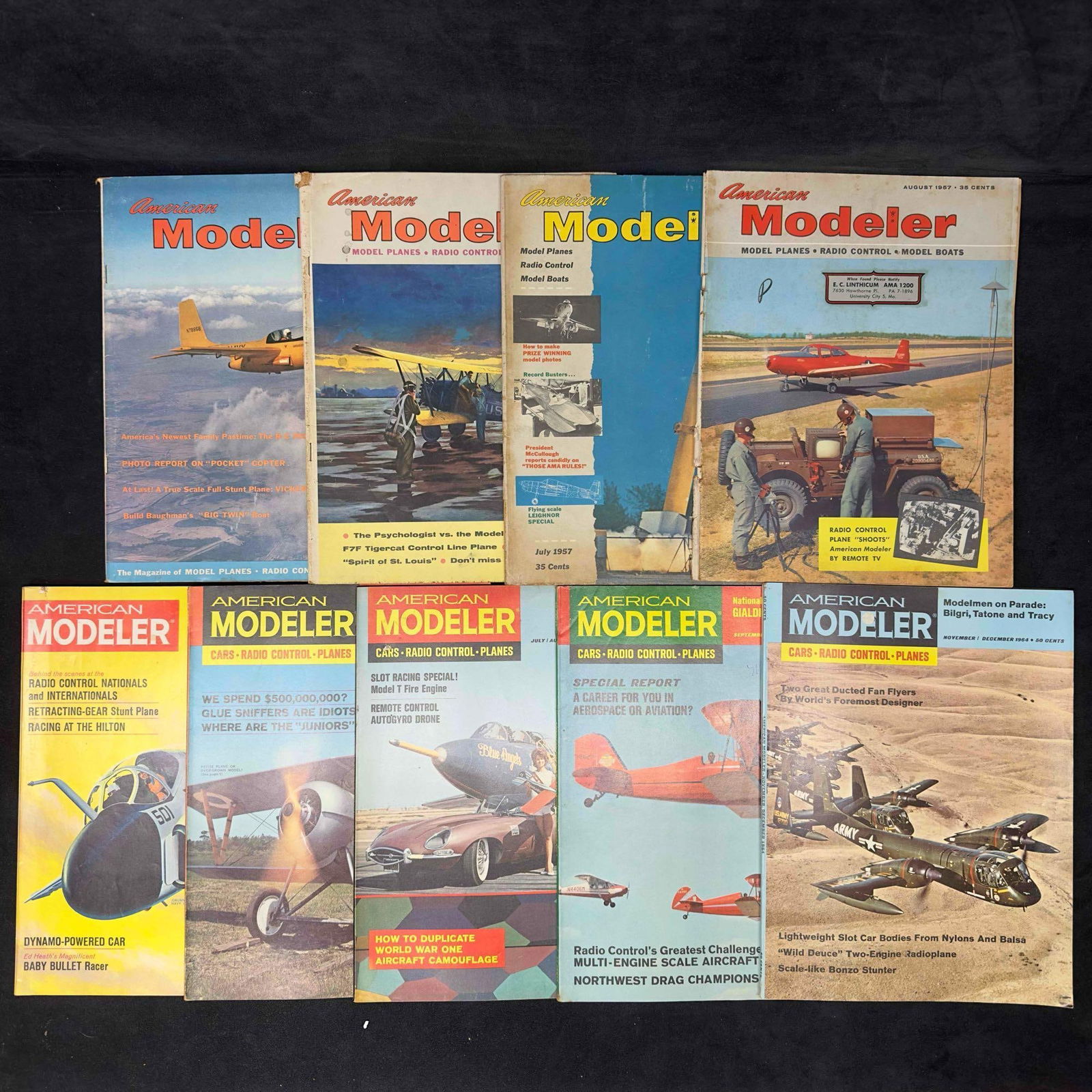 American Modeler Magazine 1950's and 1960's Lot of 9 Nine Magazines Collection Set (1 of 7)
