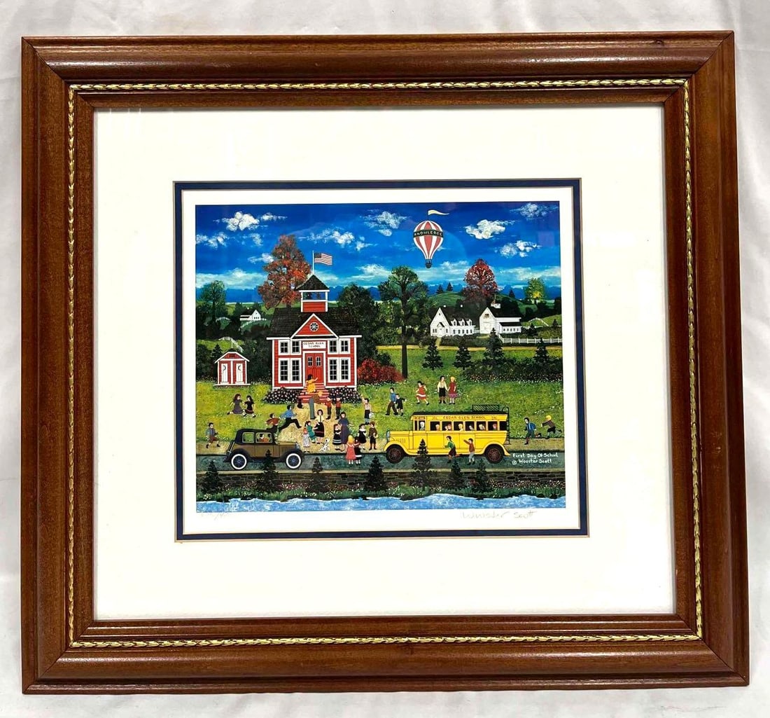 Wooster Scott Signed/Numbered & Framed "First Day Of School" Lithograph (JB 223) (1 of 7)