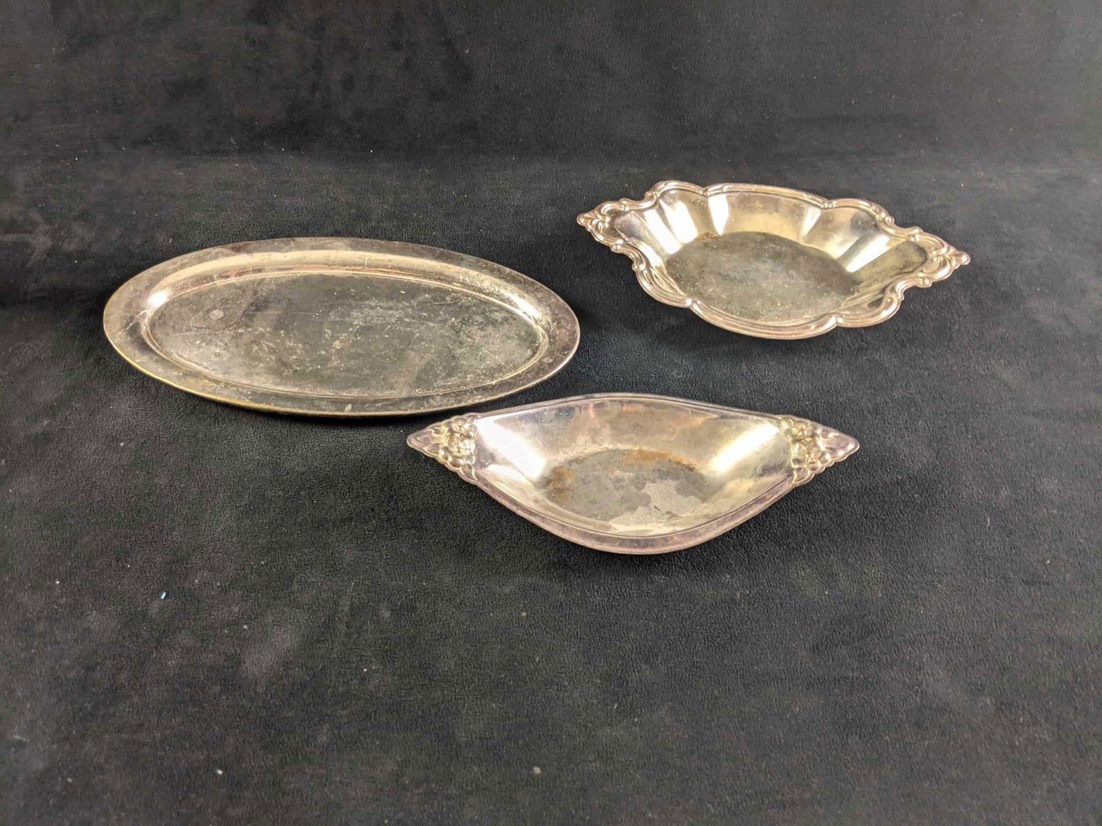 Silver Plated Assorted Trays Three Trays - 3