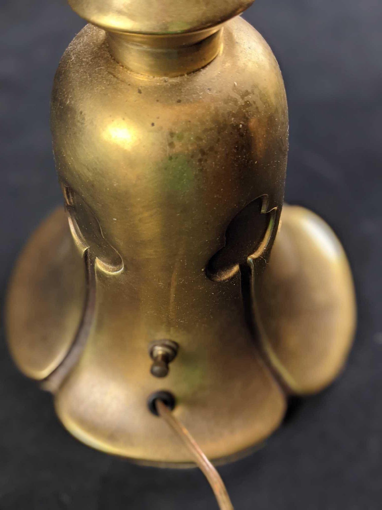 Vintage Brass Table Candlestick Lamp - 8