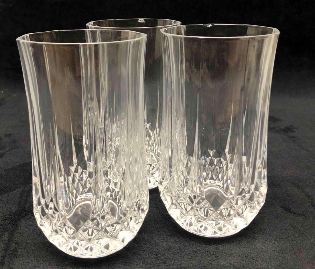 Three Crystal Highball Glasses - 8