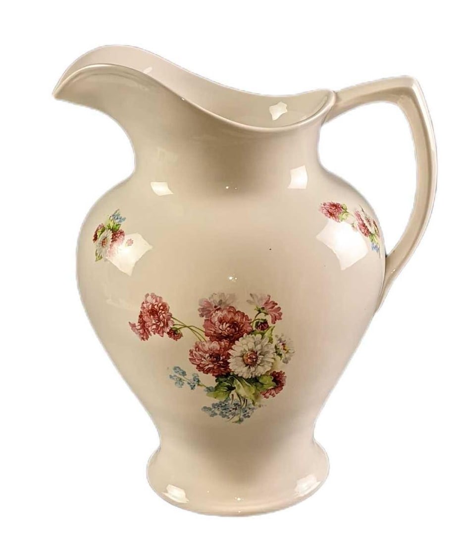 Vintage Homer Laughlin China Large Water Pitcher Floral Design (1 of 7)