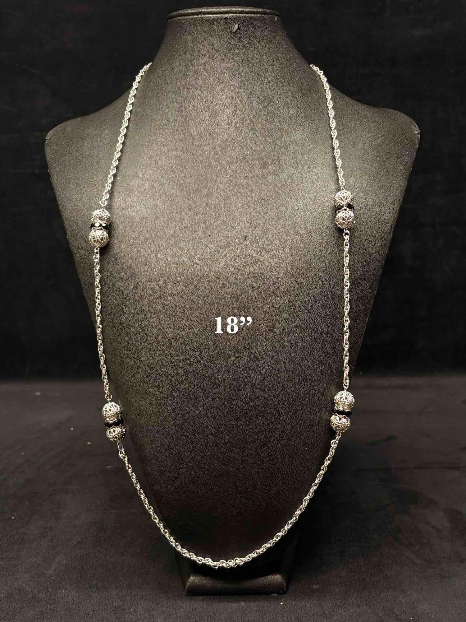 6pc Silver Eccentric Statement Necklace Lot - 11