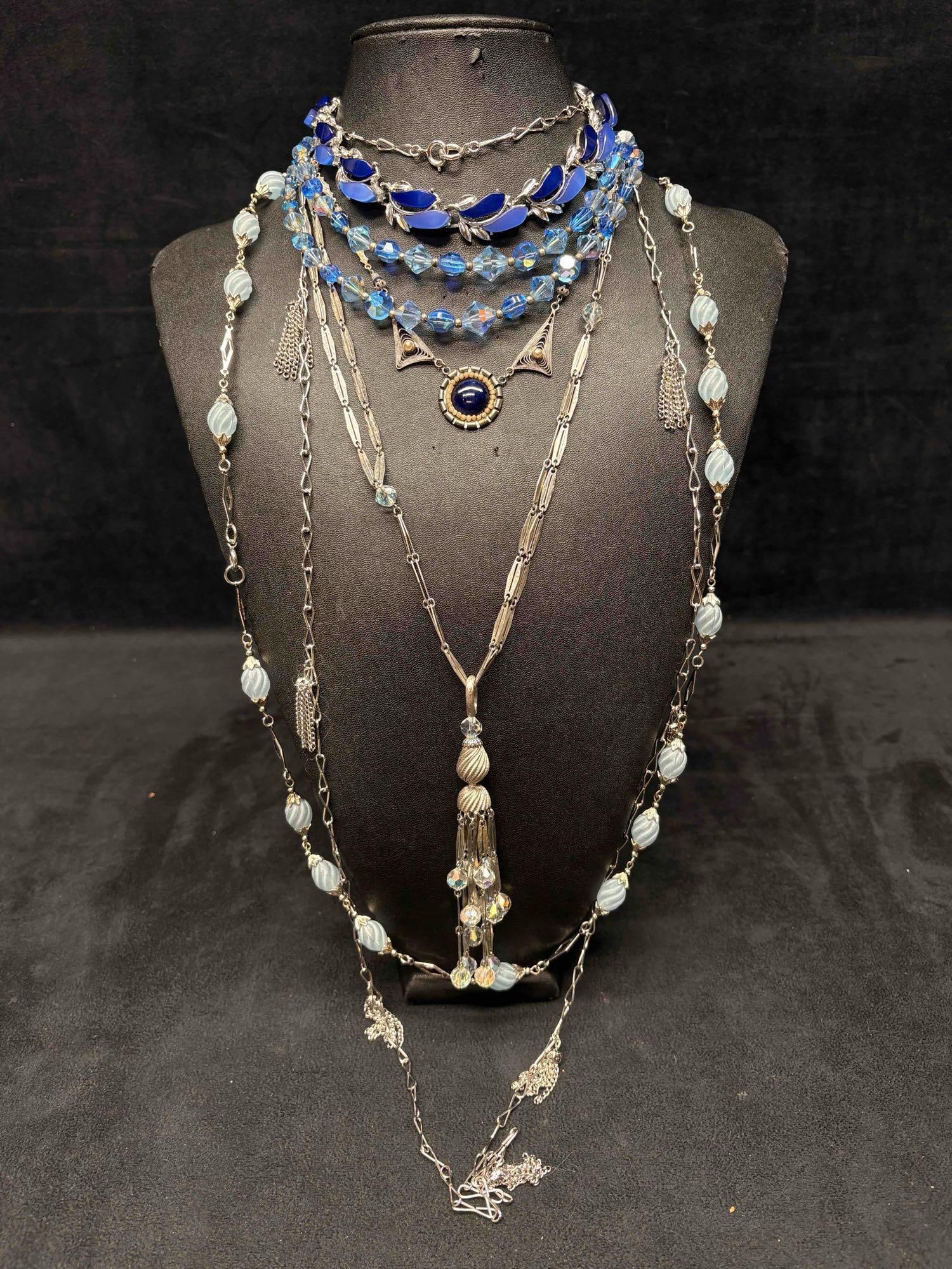 6pc Blue and Silver Coastal Tribe Themed Necklace Lot (1 of 17)