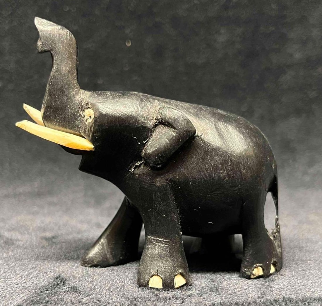 Unique Hand Carved Bone Elephant Bundle - 4