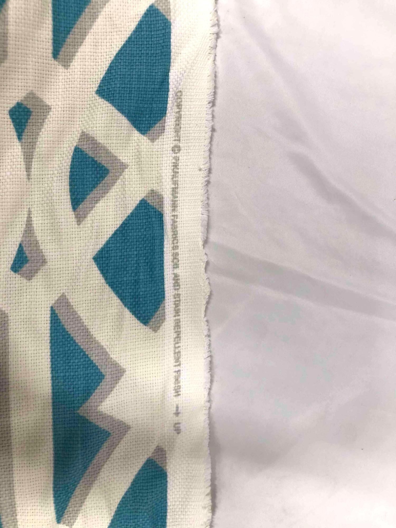 Teal & White Patterned Fabric - 6