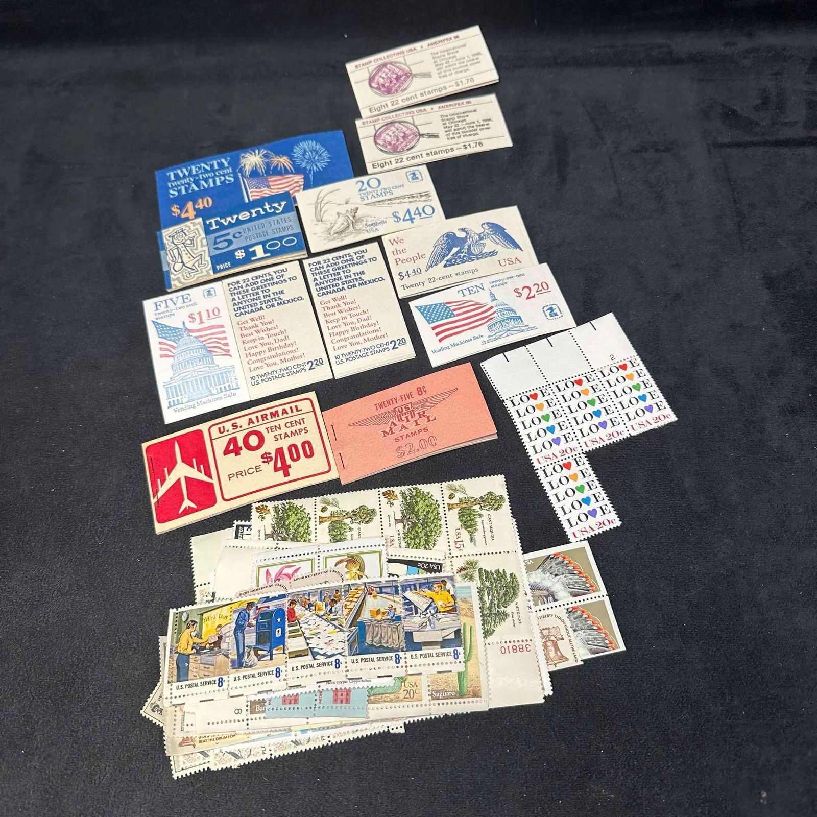 US Stamp Book and Loose Stamps Collection Airmail Postage Collecting Set (1 of 7)