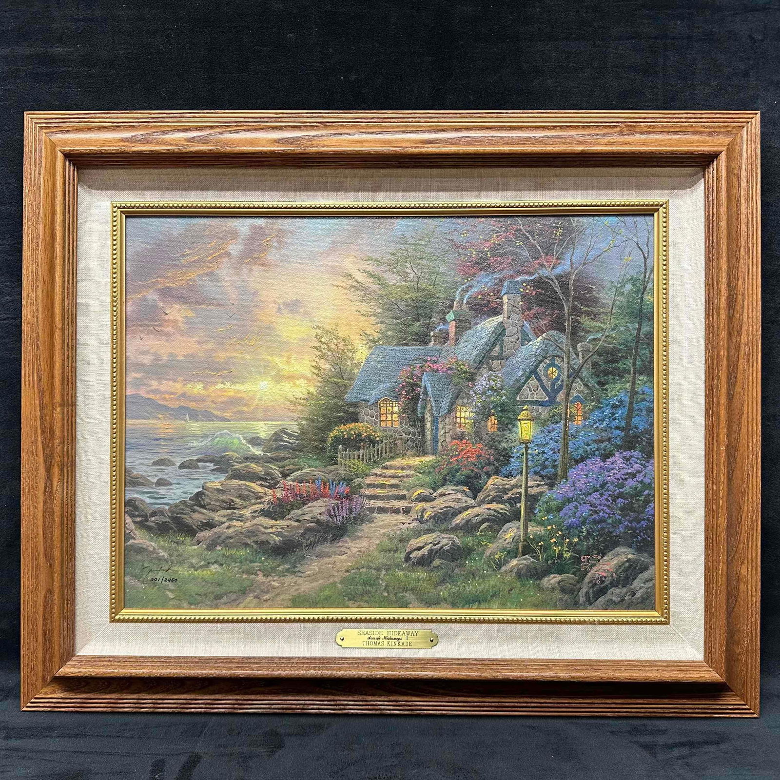 Thomas Kinkade Seaside Hideaway Limited Edition Canvas 301/2450 Signed and Framed Remarqued (1 of 14)