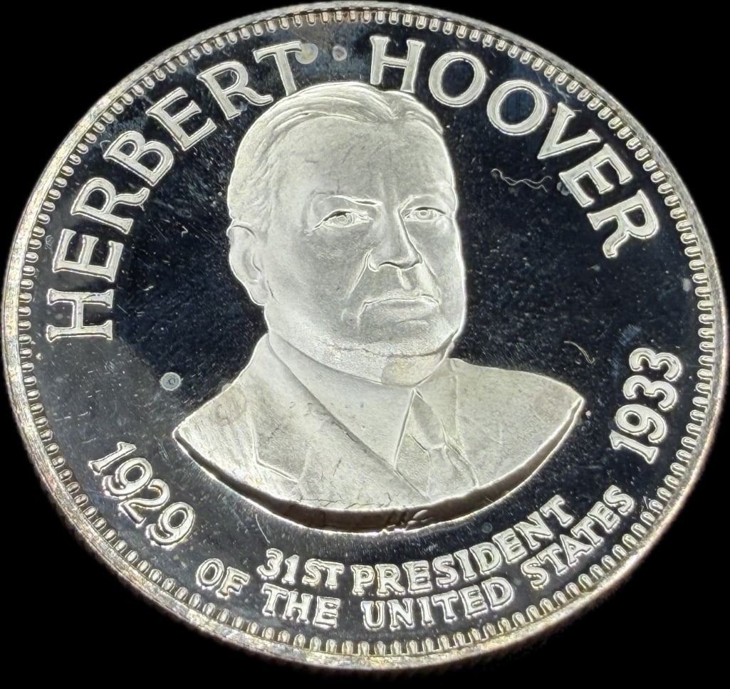 Herbert Hoover Sterling Silver Presidential Coin: These coins have been tested and researched to the best of our ability prior to listing. Please view photos, as they are a part of the condition. DETAILS: Metal - .925 Sterling Silver Tested - Yes Si