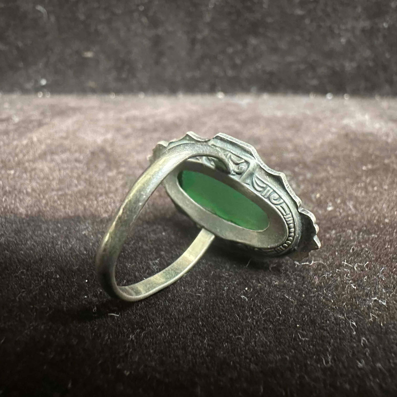 Malachite Sterling Silver Green Gemstone Setting Ring - 6