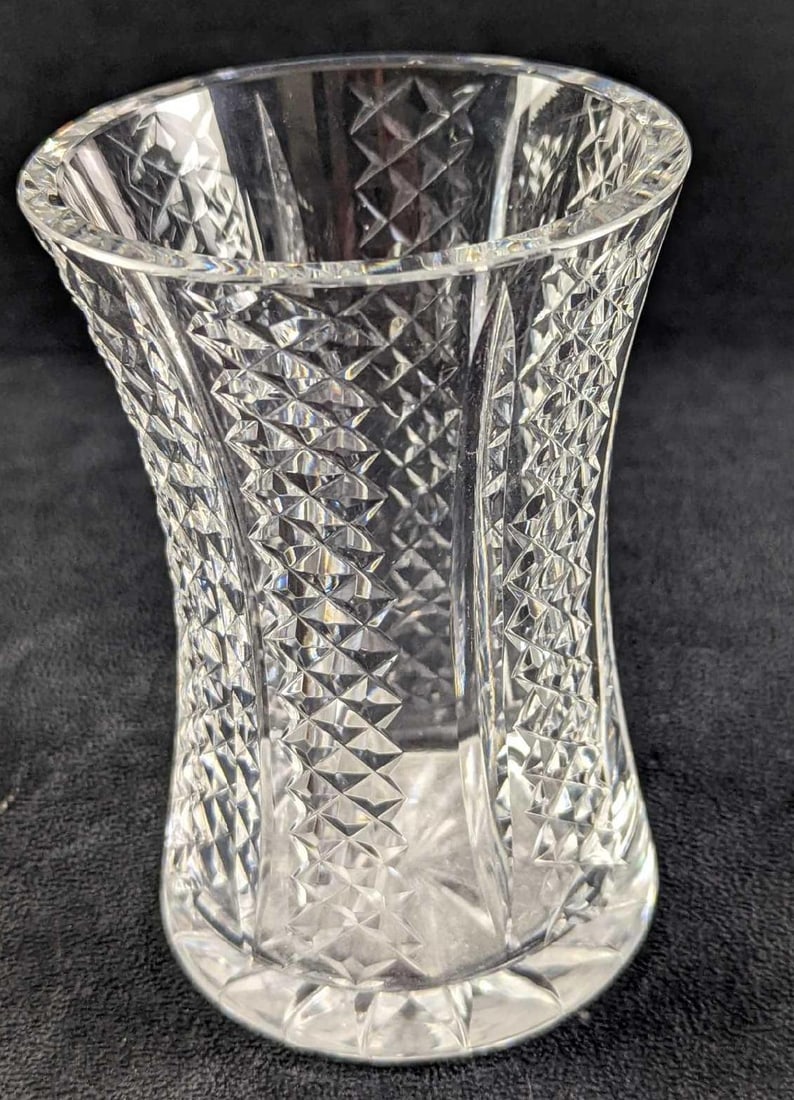 Vintage Waterford Crystal Vase With Diamond Cross Hatch Pattern (1 of 6)