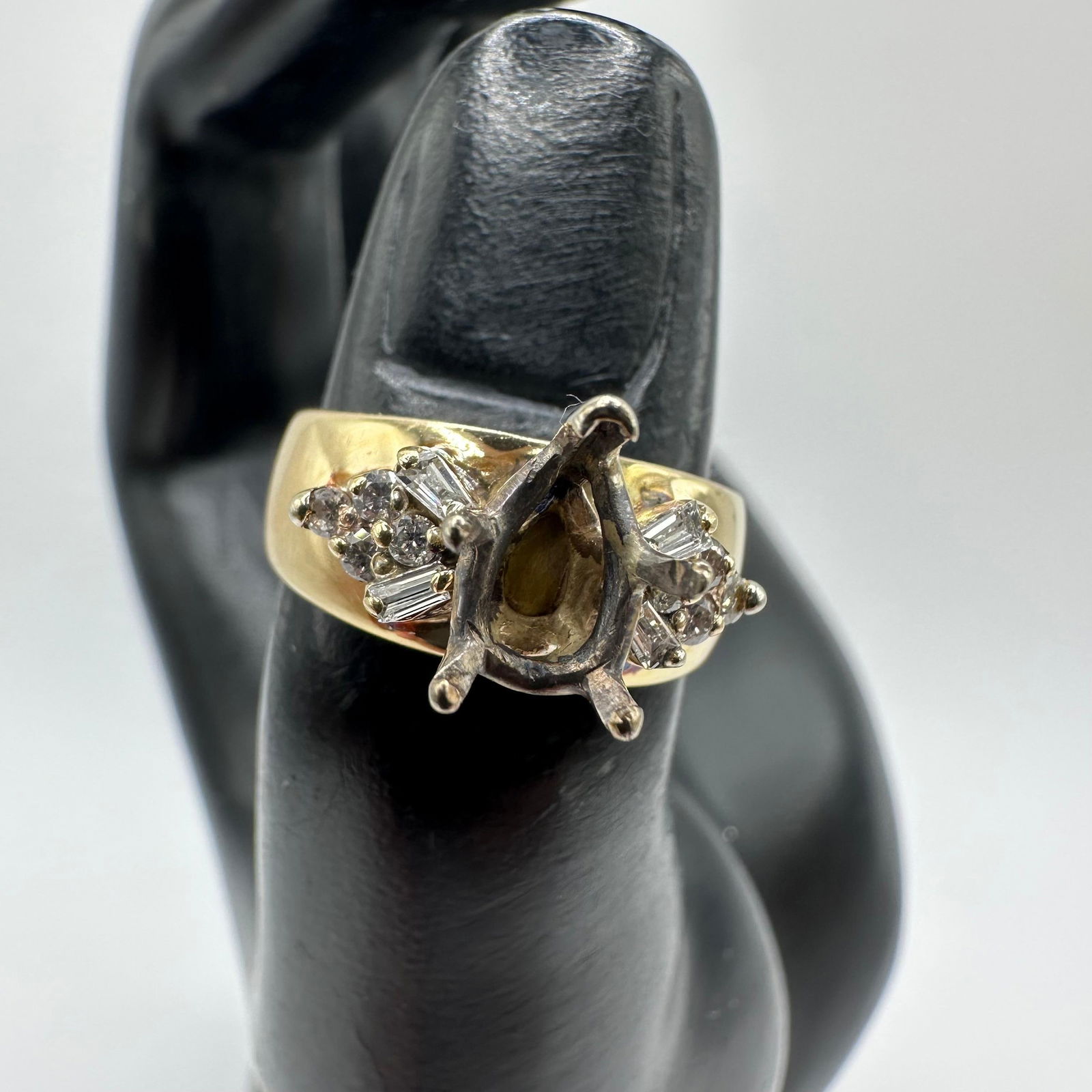 14K Gold Semi-Mount Ring for 1.5ct Pear-Cut Diamond (1 of 6)