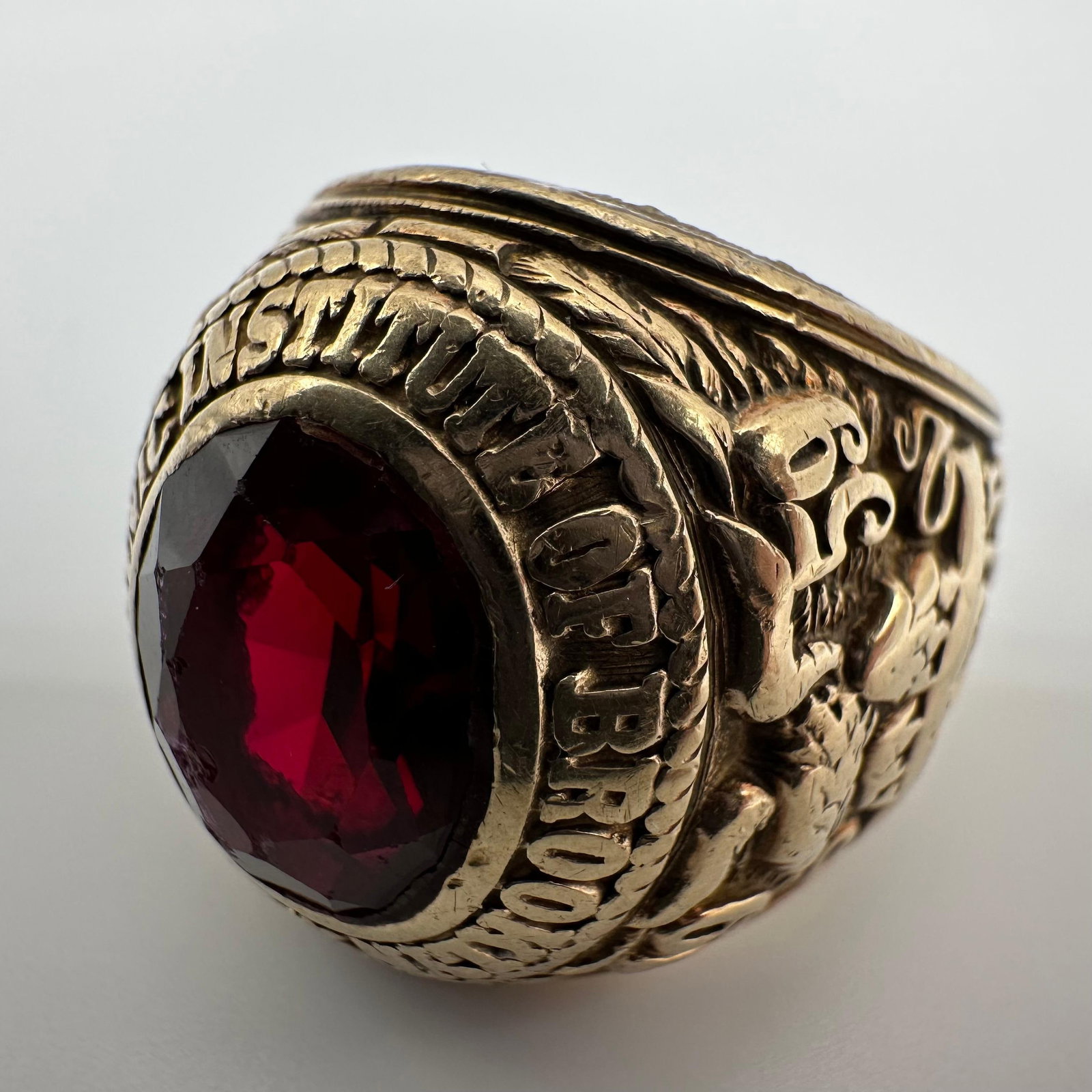 10K Lab Ruby Polytechnic Institute Brooklyn Gold Class Ring 1959 - 10