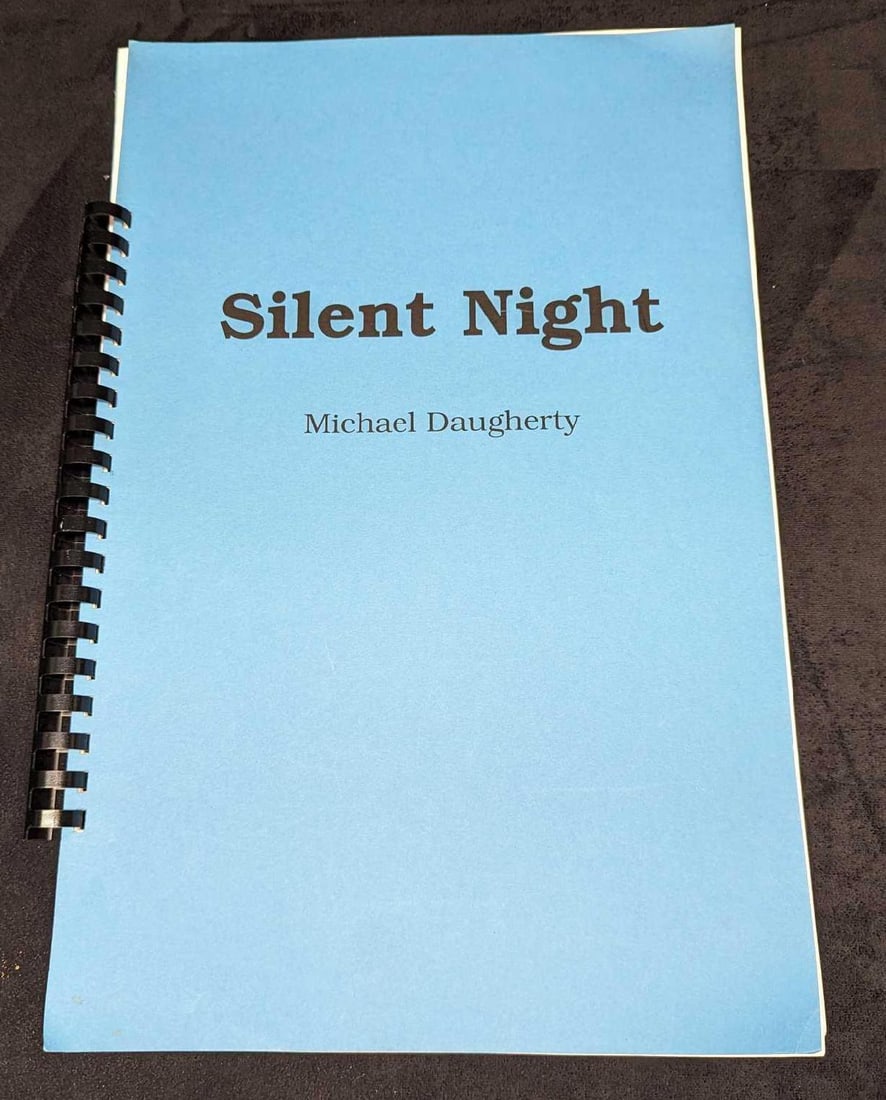 Autographed Michael Daugherty Silent Night Sheet Music: Autographed Michael Daugherty Silent Night Sheet Music. The sheet music book is approx 11 3/4" x 1" x 17 1/4" and it weighs 1lb. There is some shelf wear on the covers. Please note, that t