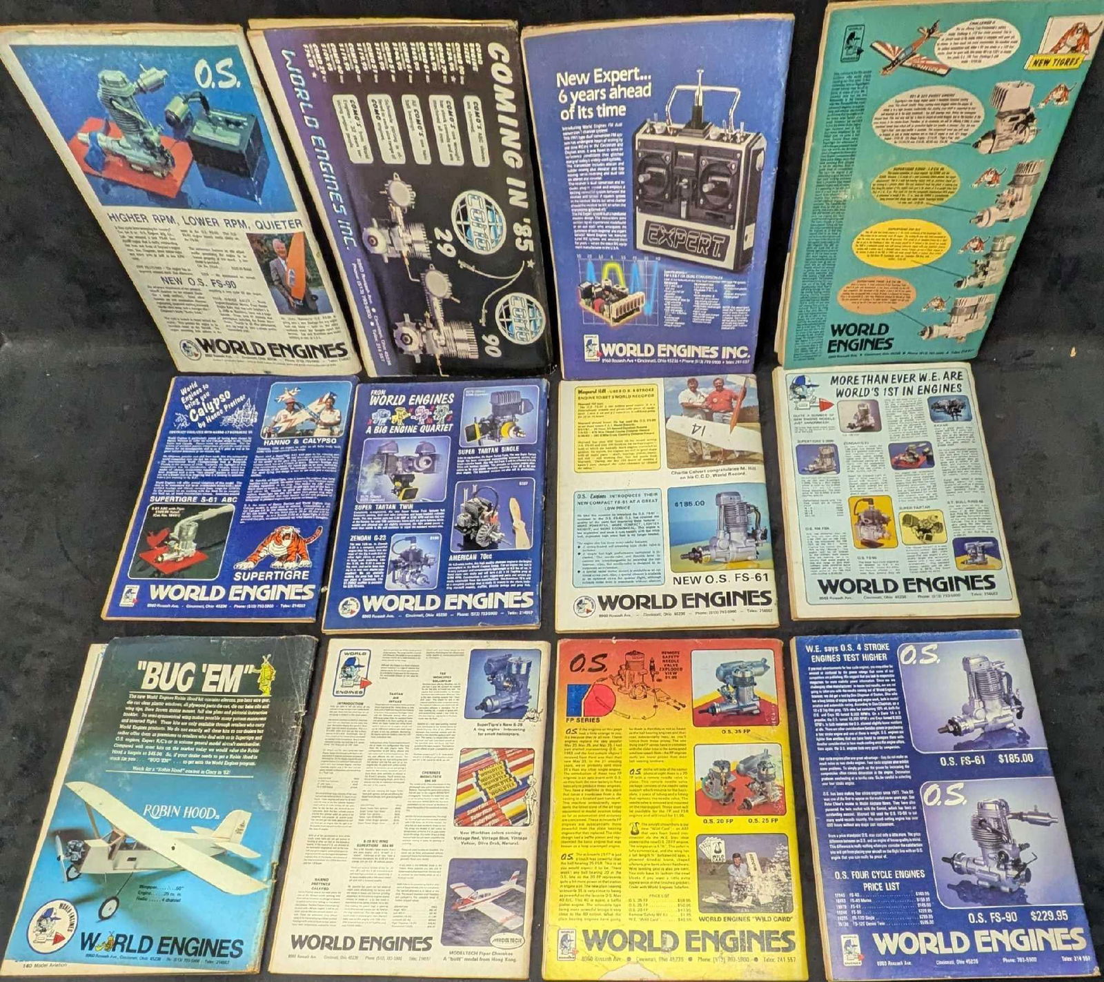 12 Vintage Model Aviation Magazines 1980s - 2