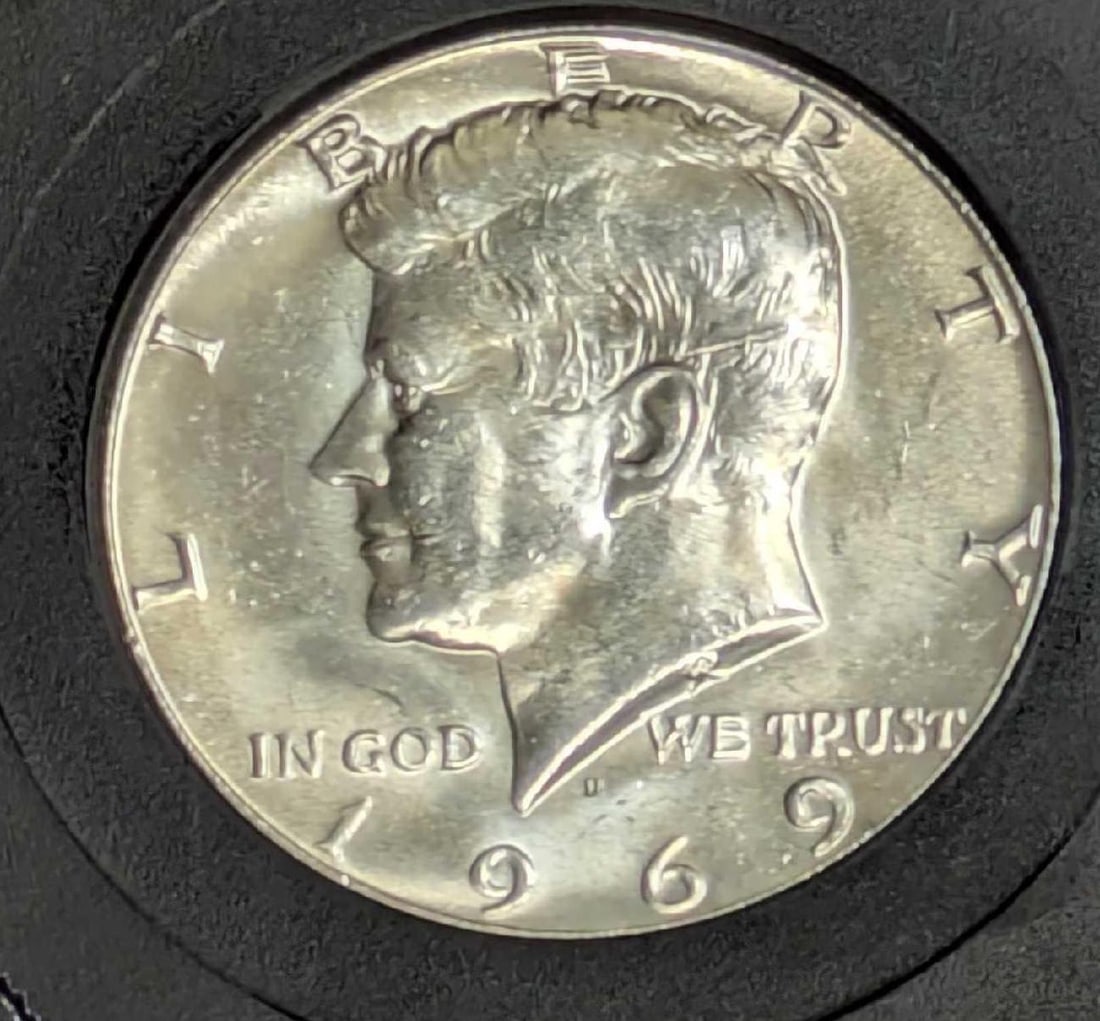 Authenticated Brilliant Uncirculated Kennedy Half Dollar 1969 D (1 of 4)