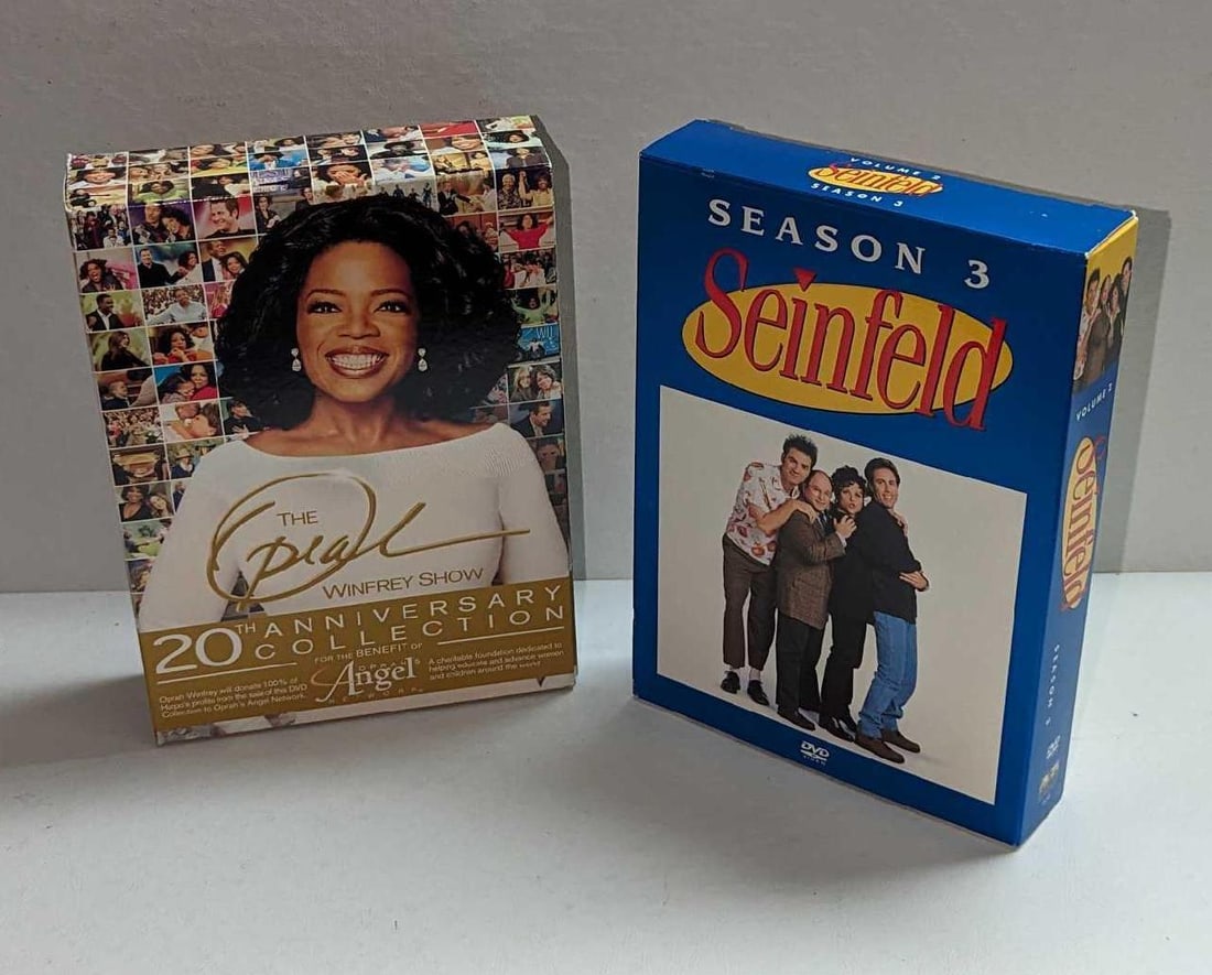Oprah Winfrey Show 20th Anniversary & Season 3 Seinfeld DVDs: Oprah Winfrey Show 20th Anniversary & Season 3 Seinfeld DVDs. This lot includes: (1) The Oprah Winfrey Show 20th Anniversary DVD Box Collection. The DVDs come in the original box that is approx 5