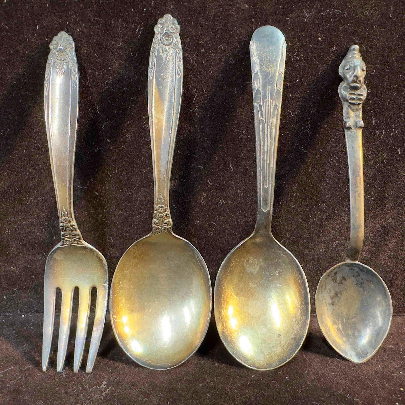 Sterling Silver Silverware Spoon Cocktail Fork Set of 4 Four (1 of 10)