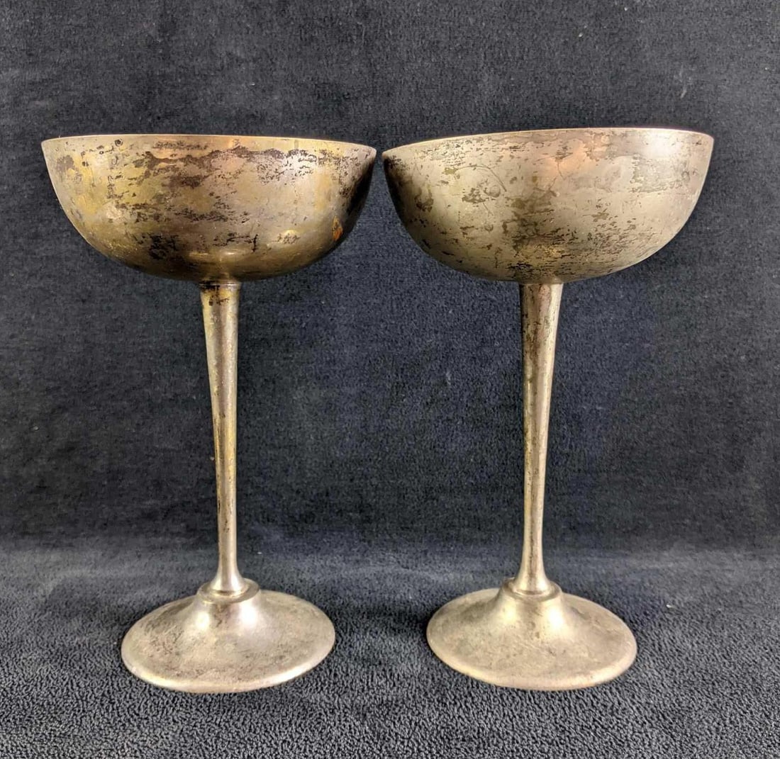 Three Silver Plated Stemmed Goblets - 2