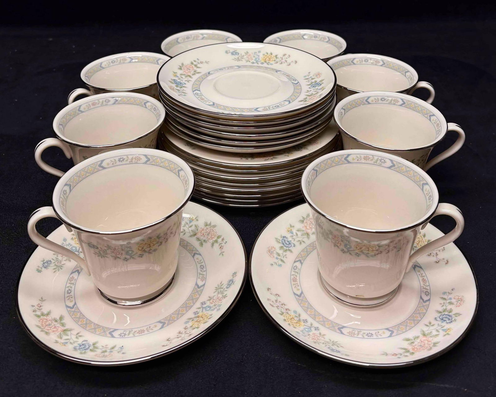24pc Discontinued Gorham Cherrywood Teacups Saucers and Butter Plate Set (1 of 11)