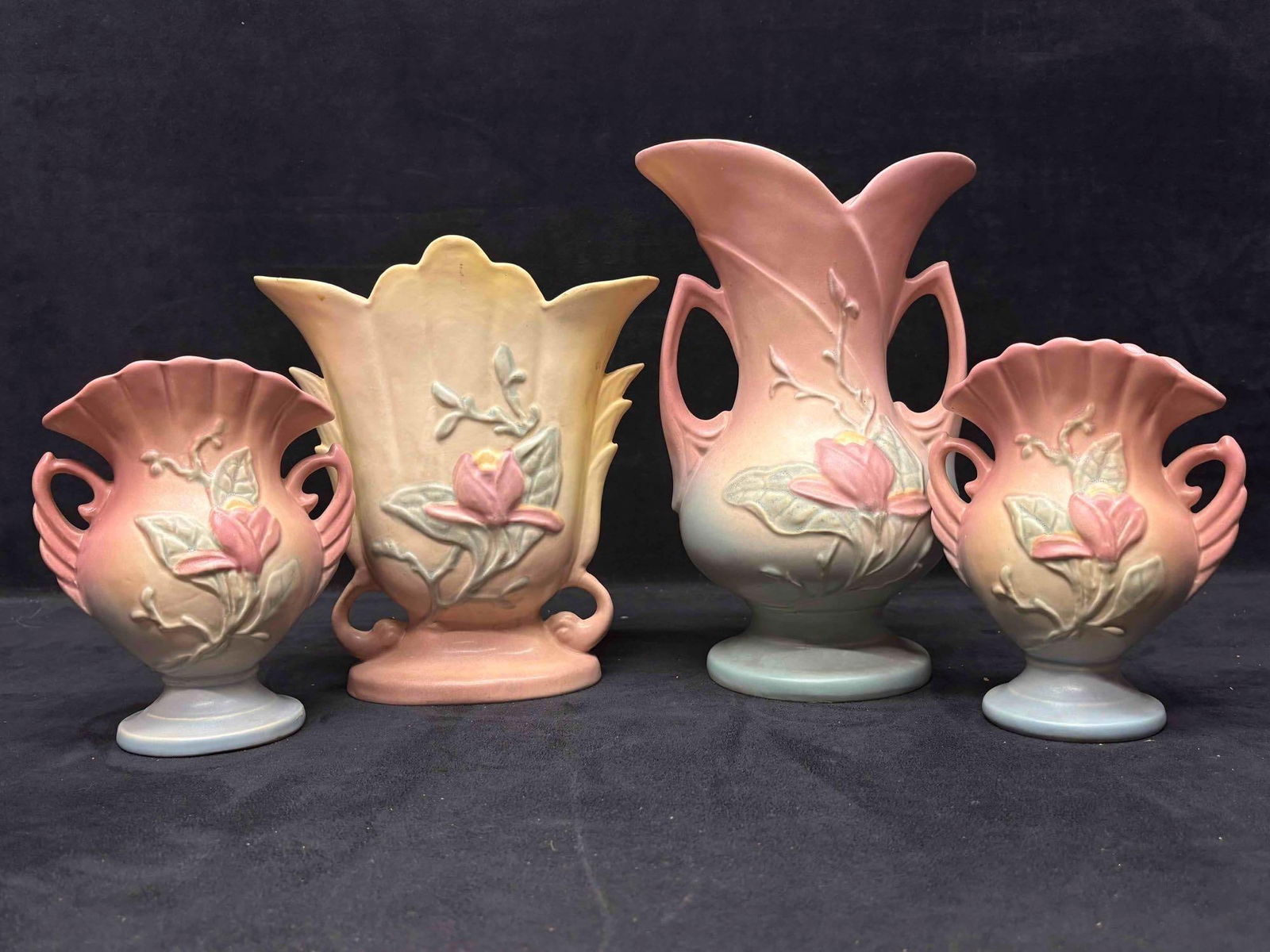 Hull Art Pottery 4pc Matte Magnolia Vases (1 of 20)