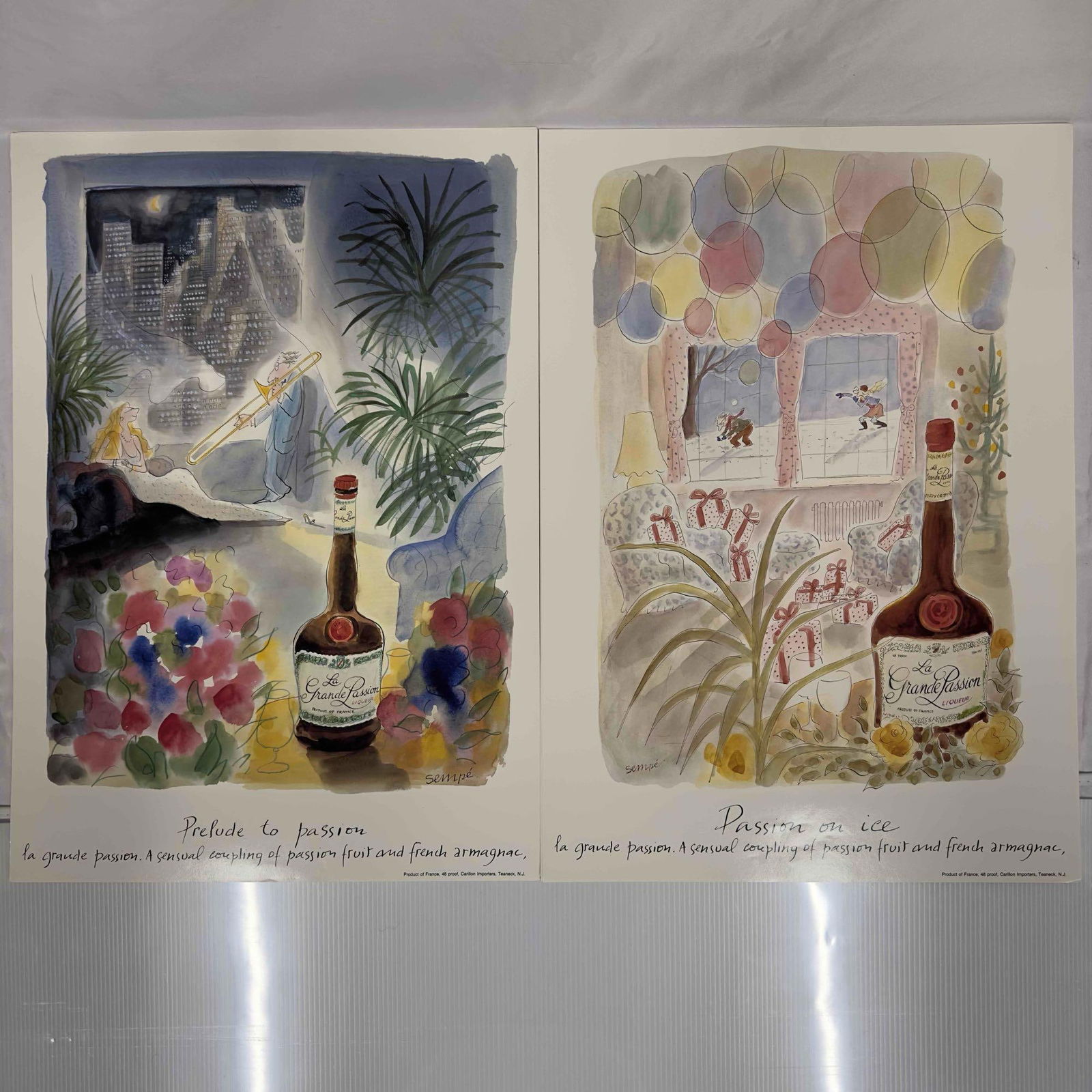 La Grande Passion Liqueur Ad Poster French Liquor Advertisement Print Posters Set Collection: La Grande Passion Liqueur Ad Poster French Liquor Advertisement Print Posters Set Collection. This set includes fifteen (15) posters, two designs. A few noticeable creases on the posters, minor