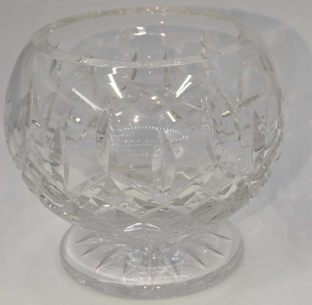 Waterford Crystal Lismore Open Sugar Bowl: Waterford Crystal Lismore Open Sugar Bowl. This is approx 4" x 4" x 3 3/8" and it weighs 0.90lb. The sugar bowl has no chips or cracks.