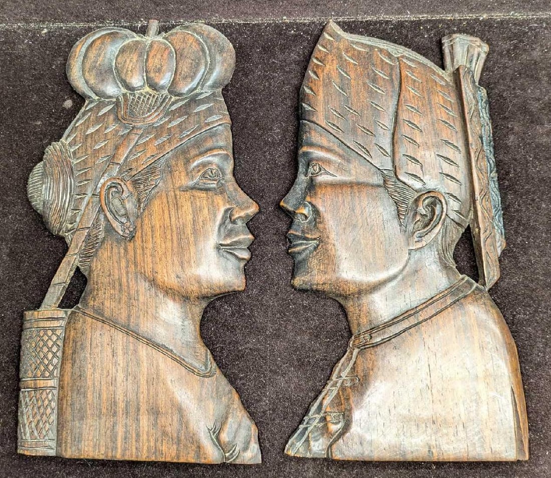 2 Hand Carved Hindu Bali Folk Art Relief Teak Wall Art: 2 Hand Carved Hindu Bali Folk Art Relief Teak Wall Art. Each is approx 4 1/2" x 1/2" x 9" and the total weight is 1.29lb. Please see the images as they are part of the description.