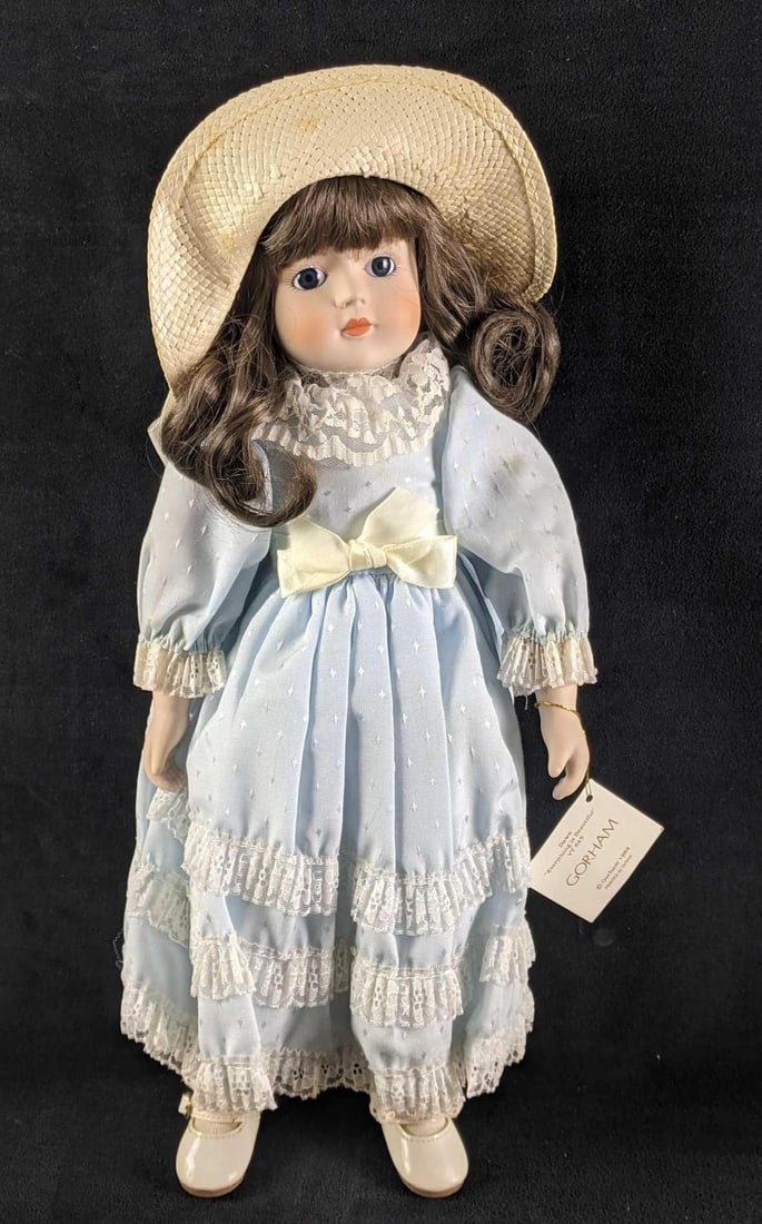 Porcelain Doll Petticoats and Lace Gorham Collection: Porcelain Doll Petticoats and Lace Gorham Collection This doll is named Dawn from the Gorham Petticoats and Lace collection. Dawn is in good condition with just some age spots on her dress. the box sh