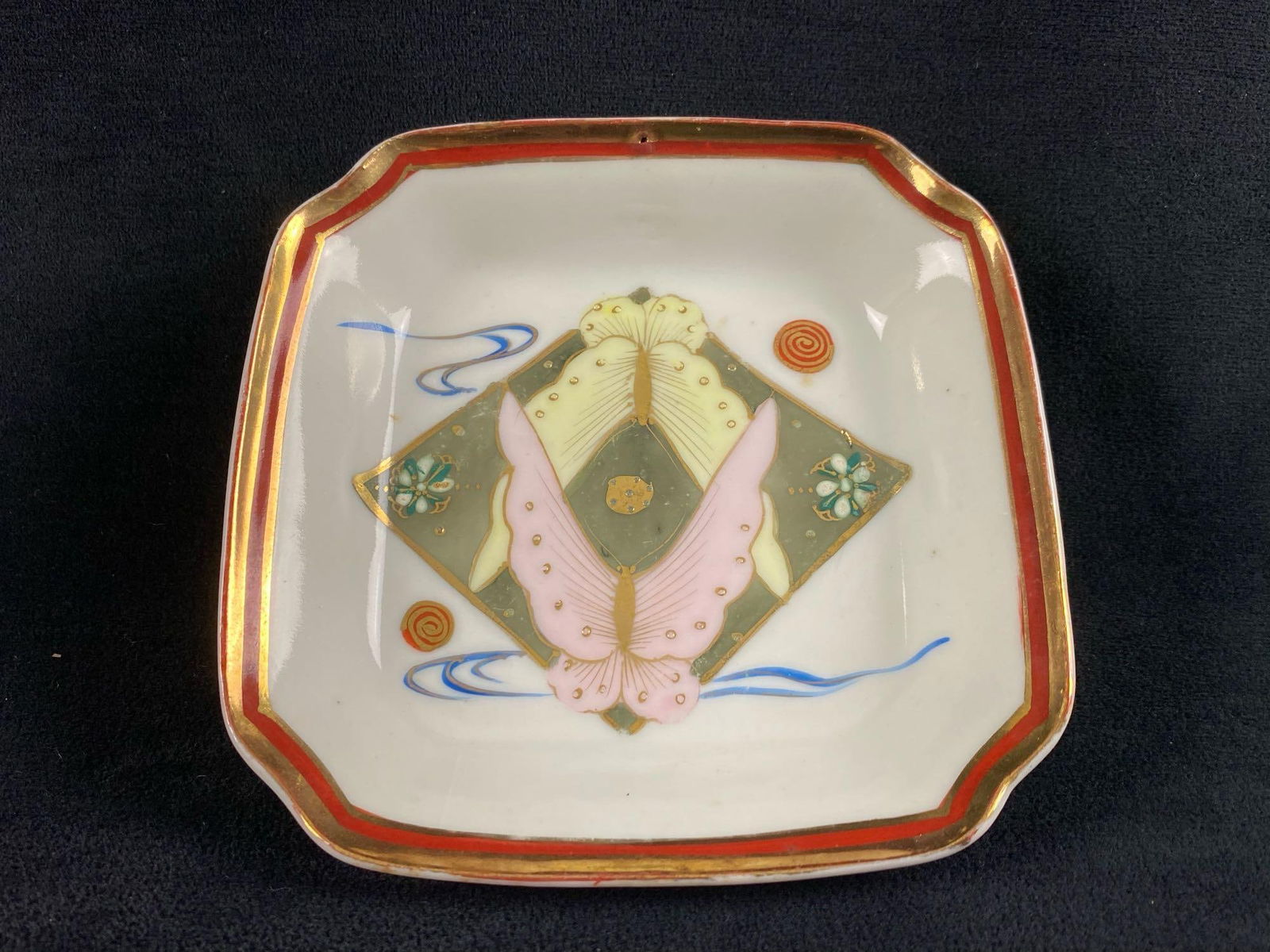 Vintage Made In Japan Porcelain Trade Mark Inada Hand Painted Square Dish (1 of 6)