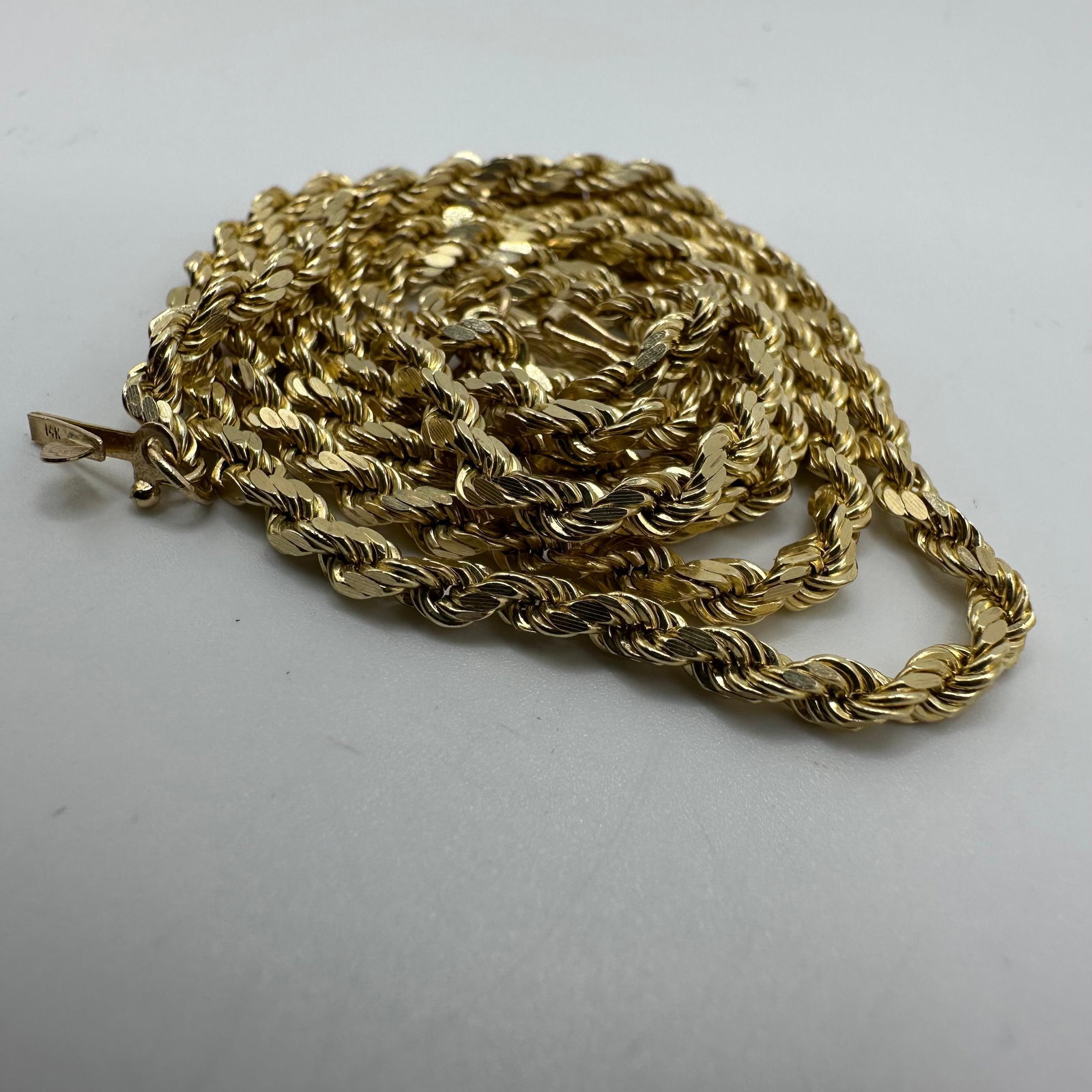 14K Gold Diamond Cut Rope Chain Style Necklace (1 of 6)