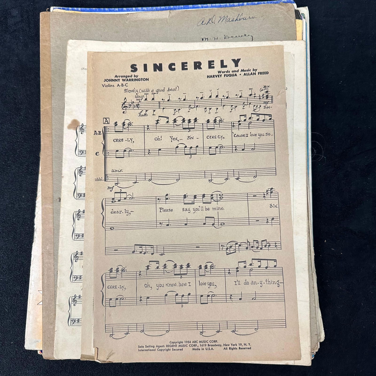 Vintage Sheet Music Collection Mid 20th Century: Assorted vintage sheet music dating primarily from the early to mid-20th century. Includes popular songs, Broadway, jazz standards, spirituals, and classical selections. Notable composers and titles