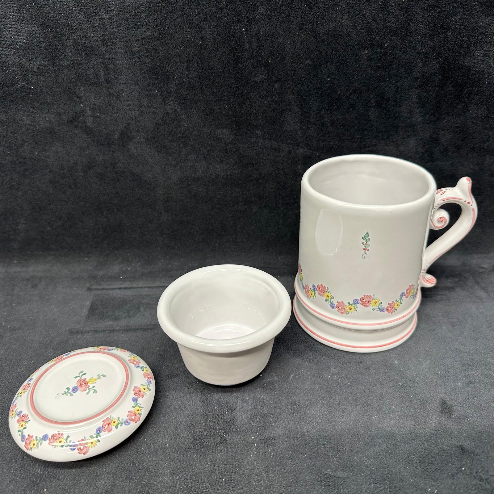 Floral Ceramic Lidded Mug with Insert Strainer - 3