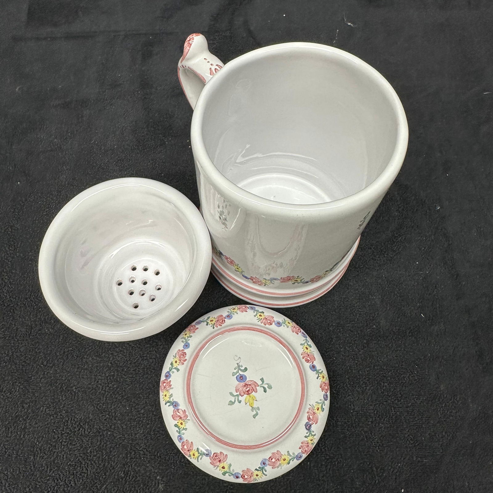 Floral Ceramic Lidded Mug with Insert Strainer - 5