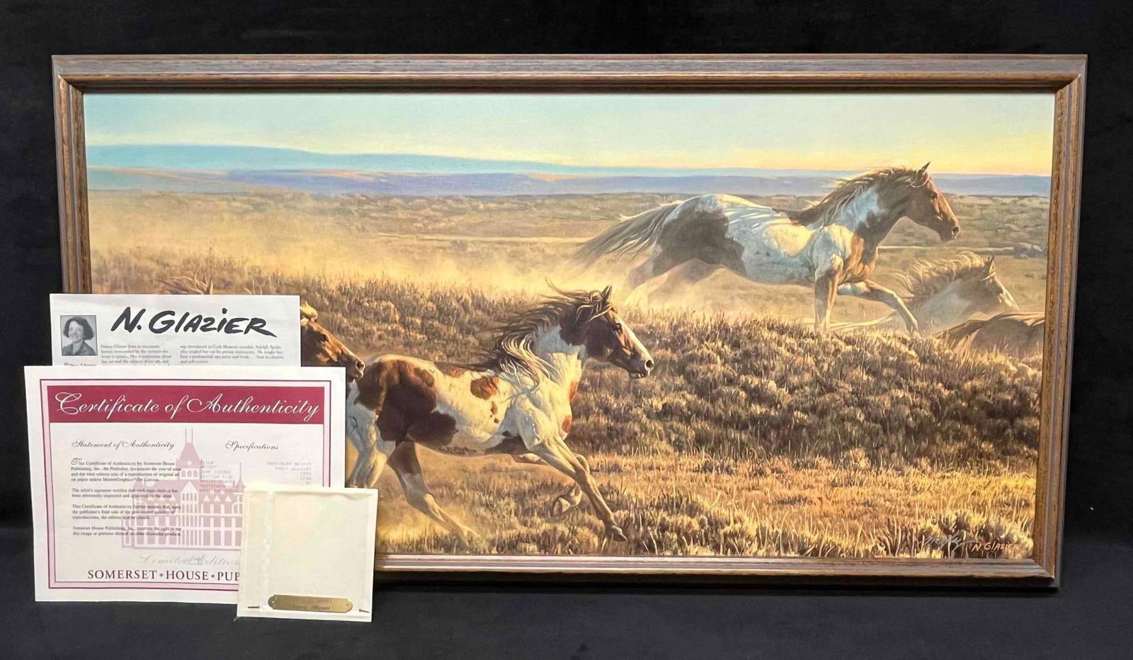Signed & Numbered Mastergraphic On Canvas Unbridled Spirit By Nancy Glazier Includes COA: This lot contains a Signed & Numbered Mastergraphic On Canvas Unbridled Spirit By Nancy Glazier Includes COA. Nancy Glazier is one of North America's premier wildlife artists. She is best