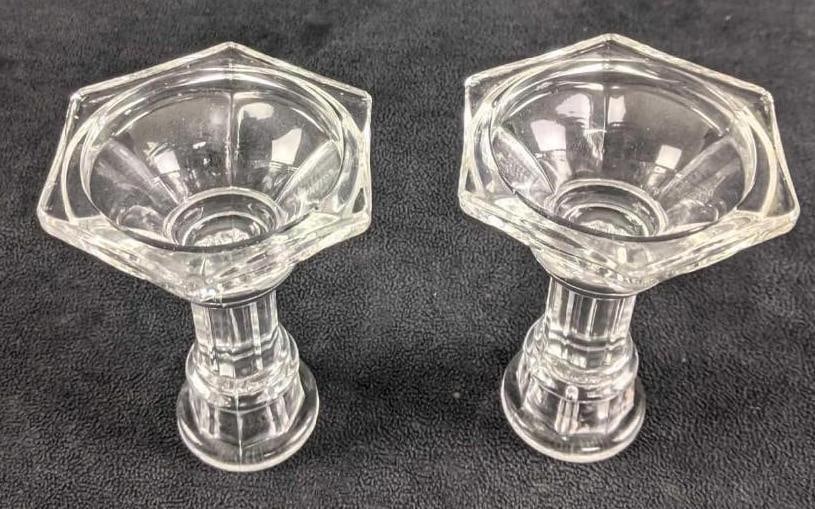 Glass Candlestick Holders - 3