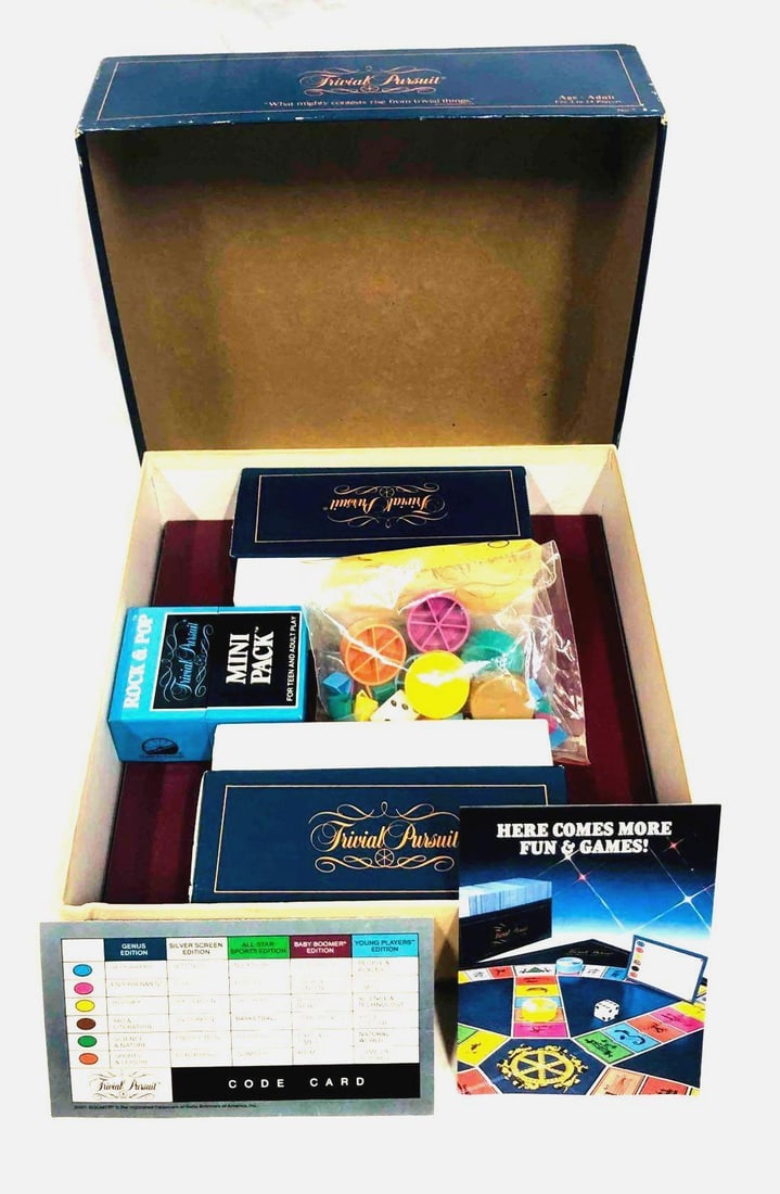 Trivial Pursuit Master Game Genius Edition: This lot contains Trivial Pursuit Master Game Genius Edition. This game comes in its original box. It is approx 10 1/2" x 10 1/2" x 3 1/4" and weighs about 5.3lbs. For Adult players anywhere from