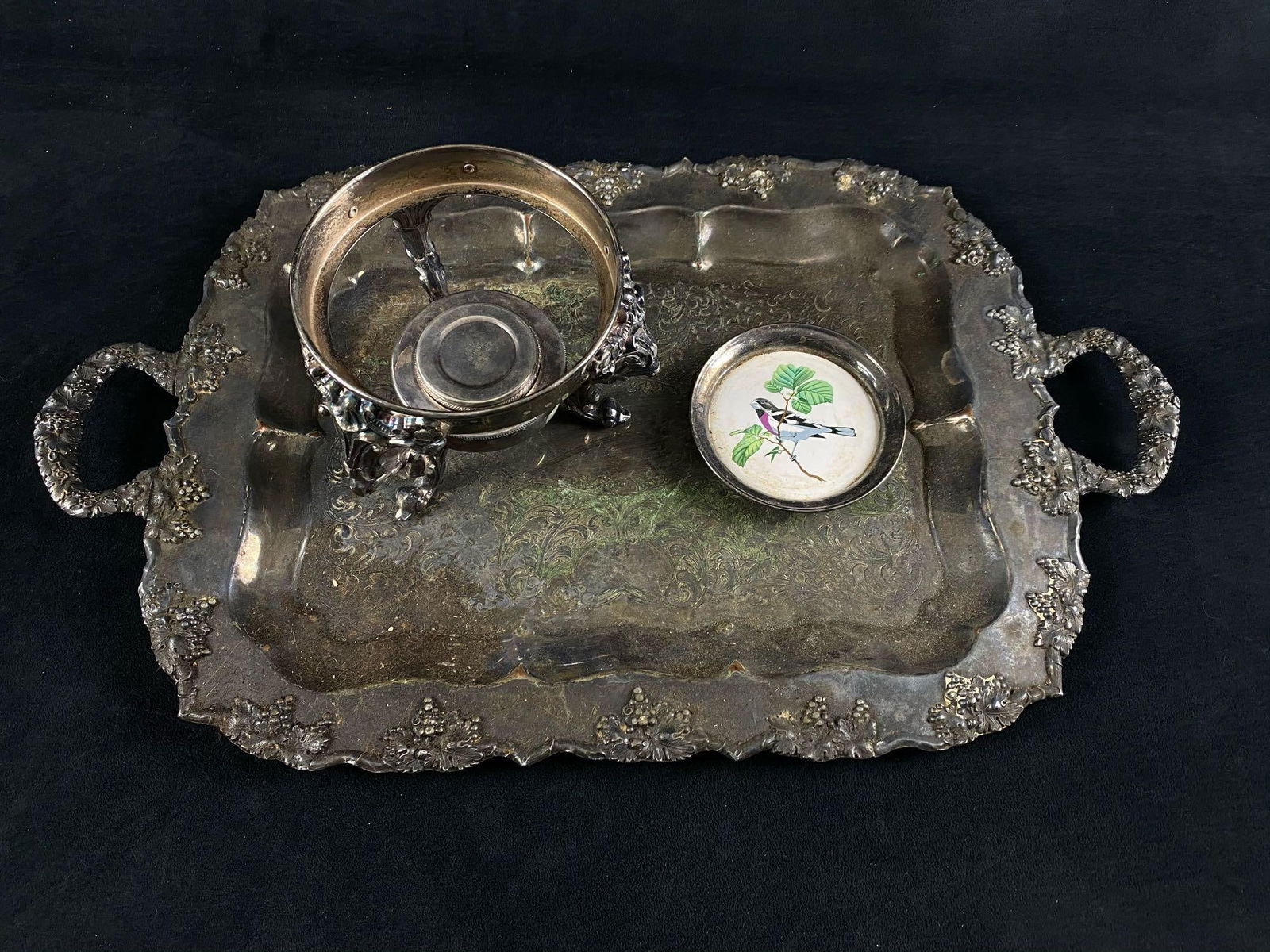 Vintage Mixed Lot Of Silver Plated Tray - Food Warmer - Bird Dish (1 of 13)