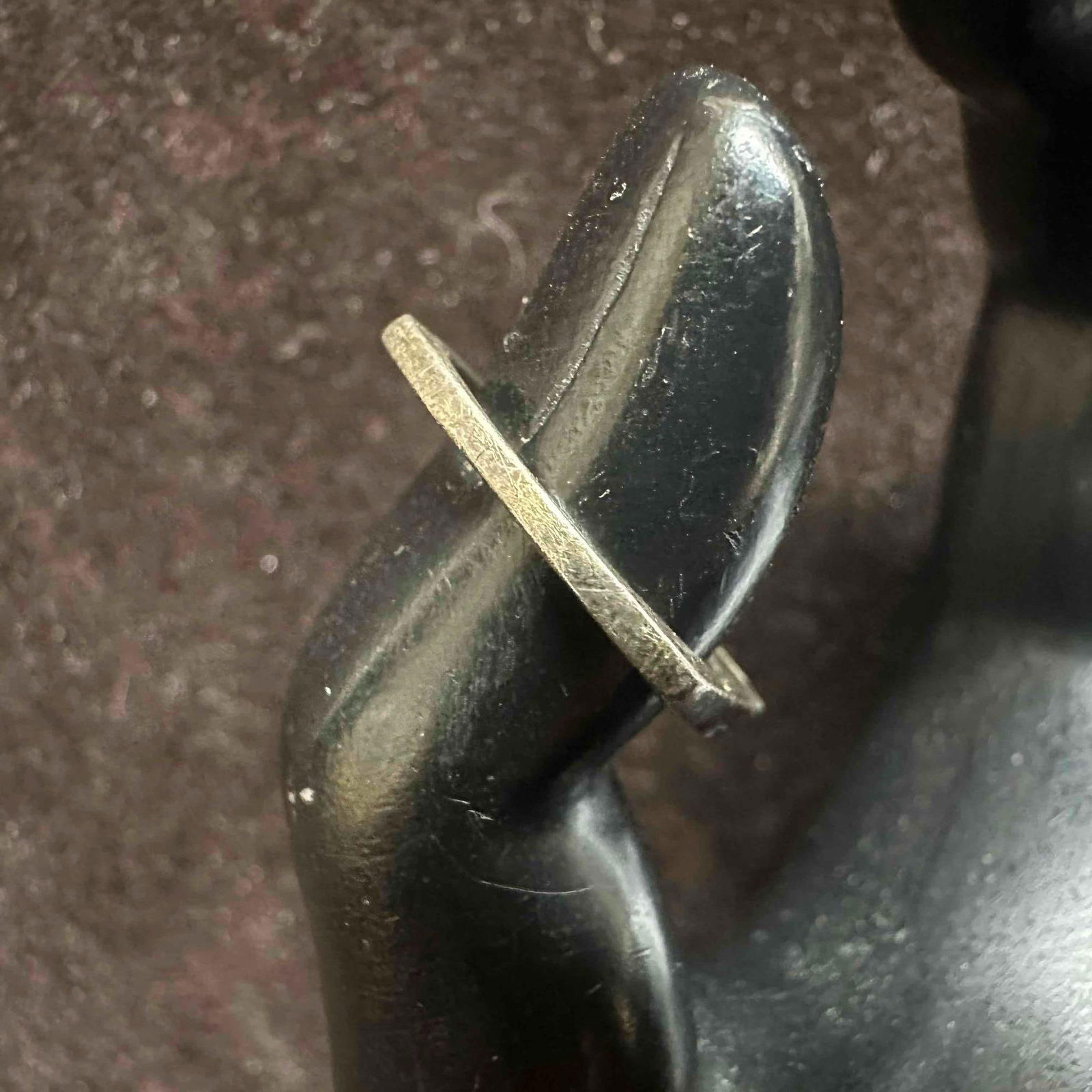 Thin Flat Modernist Black Onyx Stackable Sterling Silver Ring - 4