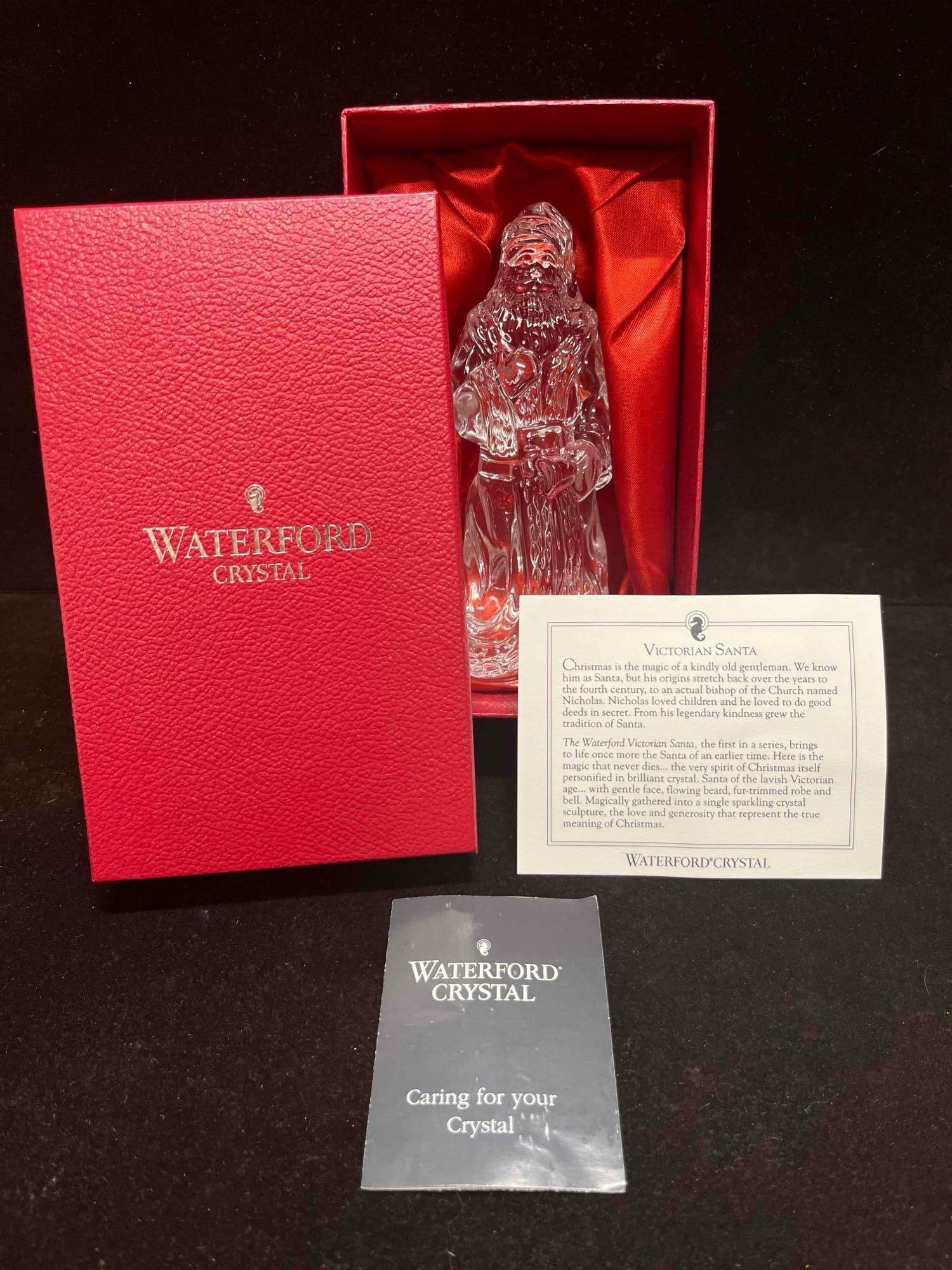 Waterford Crystal Victorian Santa In Original Box: This lot contains a Waterford Crystal Victorian Santa In Original Box. Overall the Waterford Crystal is in excellent pre owned condition with no noticeable flaws. The original box has some minor wear