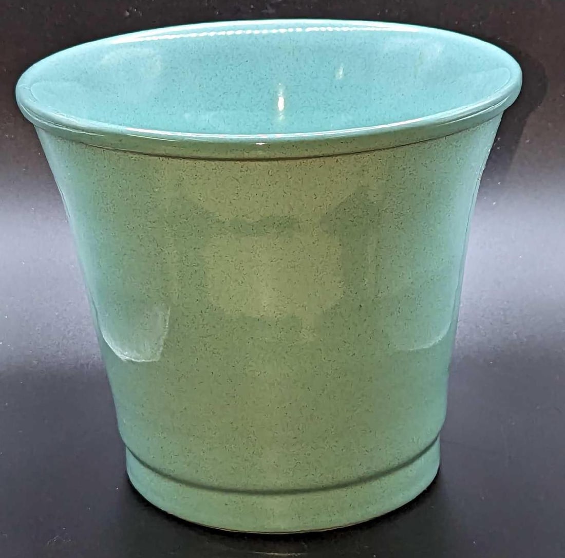 Vintage Turquoise Ceramic Planter: Vintage Turquoise Ceramic Planter. This is approx 7 1/4" x 7 1/4" x 6" and it weighs 2.37lbs. The planter is marked on the bottom. Please see the images as they are part of the description.
